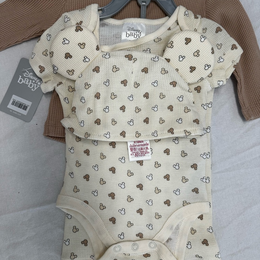 Disney Cream and Brown Baby Matching Set